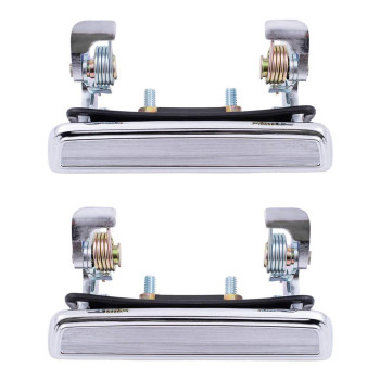 Brock Replacement Pair Set Outside Exterior Front Rear Chrome Door Handles Compatible with 73-86 Various Models D8BZ6522405A D8BZ5422404A