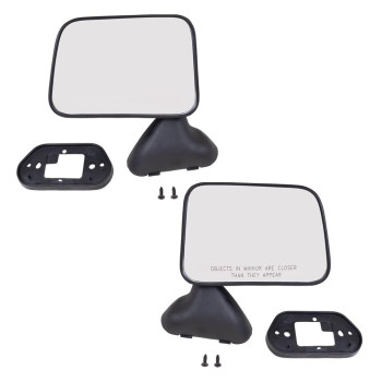 Brock Replacement Pair Set Manual Side View Door Skin Mounted Textured Mirrors Compatible with Pickup Truck w/vent window 8794089141 8791089143