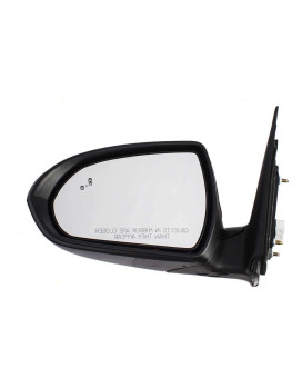 Brock Replacement Drivers Power Side View Mirror Heated w/Signal & Blind Spot Detection Compatible with 17-18 Elantra Sedan HY1320227