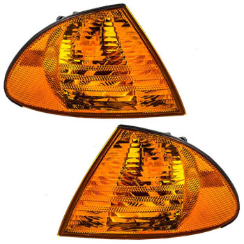 Brock Replacement Driver and Passenger Park Signal Corner Marker Lights Lamps Lenses Compatible with 1999-2001 3 Series E46 Sedan Wagon 63136902765 63136902766