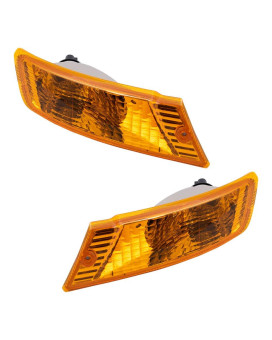 Brock Replacement Set Driver and Passenger Park Signal Front Marker Lights Compatible with 2005-2007 Liberty 55156767AE 55156766AE