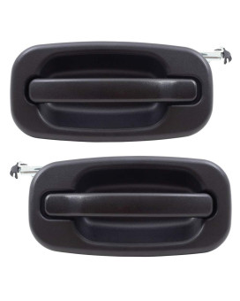 Brock Replacement Driver and Passenger Rear Outside Outer Door Handles Compatible with 01-06 Silverado Sierra Crew Cab Pickup Truck