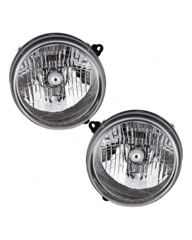 Brock Replacement Set Driver and Passenger Headlights Compatible with 2003-2004 Liberty 55155809AB 55155808AB