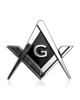 Cut Out Shaped Square And Compass Masonic Car Emblem For Freemasons