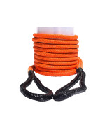 QIQU Kinetic Recovery & Tow Rope Heavy Duty Vehicle Tow Strap Rope for Truck ATV UTV SUV Snowmobile and 4x4 Off-Road Recovery 3 Size to Choose(1/2/3/4/1) 3 Color (1/2''x20', Orange)