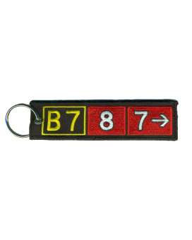 Boeing 787 Airport Taxiway Sign Embroidered Keychain