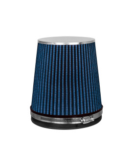 BLUE 6 152 mm Inlet Short Truck Cold Air Intake Cone Replacement Performance Washable Clamp-On Dry Air Filter (6 Tall)