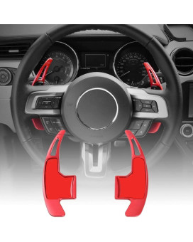Voodonala Red Steering Wheel Shift Paddle Shifter Trim Cover for Ford Mustang 2015+(2pcs/set)
