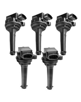 YHTAUTO Set of 5 Ignition Coil Packs Replacement for Volvo C70 1999-2005, S60 2001-2005, S70 1999-2000, S80 2004-2006, V70 1999-2007, XC70 XC90 2003-2006, Replace 5C1320