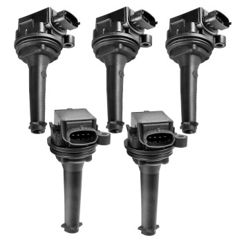 YHTAUTO Set of 5 Ignition Coil Packs Replacement for Volvo C70 1999-2005, S60 2001-2005, S70 1999-2000, S80 2004-2006, V70 1999-2007, XC70 XC90 2003-2006, Replace 5C1320