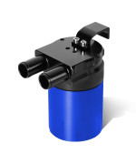 Universal Billet Aluminum Sealed Baffled Oil Catch Can Reservoir Tank 240ml 3/4 inches OD 2-Port (Blue)