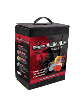 Renegade Products Aluminum Polishing Mini Kit Complete with Buffing Wheels, Buffing Compounds, Right Angle Grinder Safety Flange, Pro Red Hand Polish and Microfibers