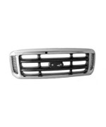 FITRITE AUTO PARTS New Grille For 1999-2004 Ford Pickup Ford Superduty, Made of Plastic, Chrome Surround With Matte Finish Bars FO1200359 1C3Z8200BAA