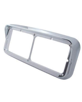 United Pacific 40983 Chrome Plastic 4x 6 Rectangular Dual Headlight Bezel w/Visor, Direct Replacement, Headlight Housing - ONE Unit