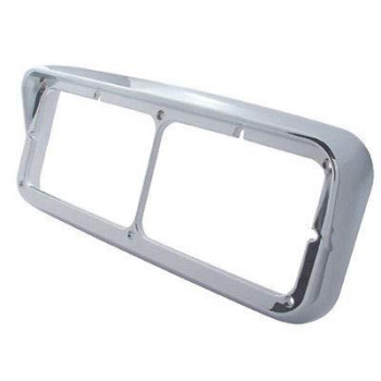 United Pacific 40983 Chrome Plastic 4x 6 Rectangular Dual Headlight Bezel w/Visor, Direct Replacement, Headlight Housing - ONE Unit