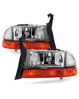 ACANII - For 1997-2004 Dakota Durango Headlights Headlamps+Signal Marker Lamps Driver + Passenger Side