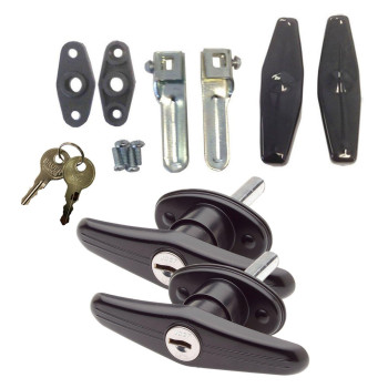 Gordon Glass Co. Bauer Matching Set Locking T-Handle Complete Kit Keyed with Key J327