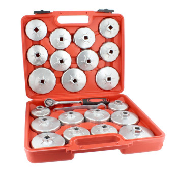 ABN 23 Piece Oil Filter Cap and 1/2in Socket Wrench Removal Tool Set