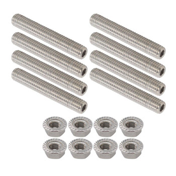 8 Pcs Stainless Exhaust Manifold Stud Nuts kit for Ford 4.6 & 5.4 Liter V8 2 Manifolds (one side)