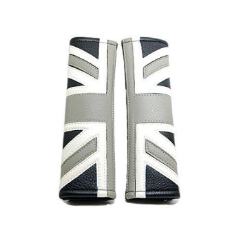 2pcs/set Car Soft Seat Belt Shoulder Pad Cover Cushion for Mini Cooper JCW ONE S R61 R60 R55 R56 R57 R58 R59 F54 F55 F56 F57 F60 Clubman Countryman Hardtop Hatchback Coupe Roadster (Union Jack B)