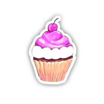 Cupcake Car Decal Vinyl Sticker - Vinyl Decal - Car, Bumper, Laptop, Decor, Window Vinyl Decal Sticker - (4 Vinyl Decal)