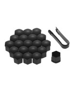 Mtsooning20PCS Wheel Nut Caps,19mm Black Vinyl Flexible Lug Covers,Auto Hub Lug Nut Bolt Cover with Remover Tool