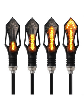 Kinstecks 4PCS Motorcycle Indicators Flowing Motorcycle Turn Signal Lights Motorbike Indicators Turning Indicators 12V 12LEDs Bulbs for Motorcycle Motorbike LED Amber