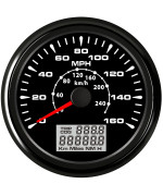 SAMDO 85mm GPS Speedometer Gauges 0-160 MPH 0-240 Kmh Velometer Odometers Speed Indicators 7 Color Backlight for Car Marine Boat