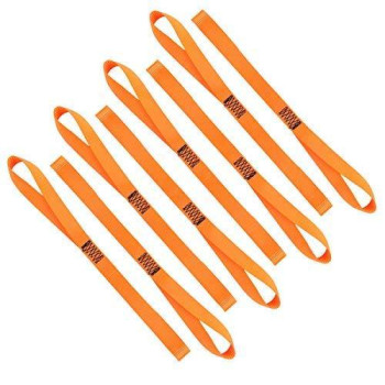 XSTRAP STANDARD Soft Loop Tie-Down Straps 8PK 1-1/16 x 18 inches - 3600LB Breaking Strength, Loops for Securing Trailering of Bikes, ATV, UTV, Motorcycles, Scooters, Dirt Bikes, Lawn Equipment, Orange