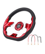 KIMISS 320mm the Latest Carbon Fiber Racing Steering Wheel Modification Mini Drifting Steering Wheel(Red)