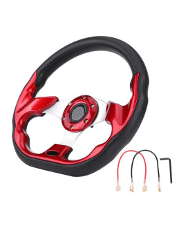 KIMISS 320mm the Latest Carbon Fiber Racing Steering Wheel Modification Mini Drifting Steering Wheel(Red)