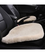 MLOVESIE Genuine Sheepskin Auto Seat Cushion, Australian Natural Wool Seat Cover Soft Comfort Warm Winter Office Chair Universal Fit