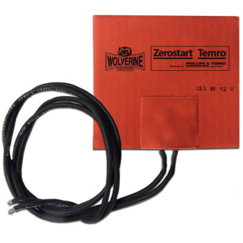 Zerostart 3400052 Silicone Pad Heater Small Reservoir and Hydraulic Fluid Heater, 4 x 4 12 Volts 125 Watts