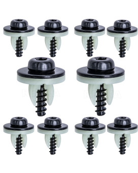 Rexka 10 Sets Engine Splash Shield Screws for Ford - T30 Torx Head Bolts and Grommets for Undertray Engine Fender Liner Deflector Grille for Ford Escape F-150 Edge Focus Fusion C-Max S-Max Lincoln