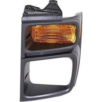 FITRITE AUTO PARTS New Front Left Driver Side Parking Light For 2008-2014 Ford Econoline Van, Lens and Housing, With Sealed Beam Head Lights FO2524103 8C2Z13201B