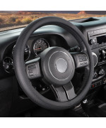 SEg Direct car Steering Wheel cover for F-150 Tundra Range Rover 15 12 - 16, Black Microfiber Leather