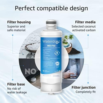 Waterdrop DA97-17376B Replacement for Samsung HAF-QIN/EXP, DA97-08006C, RF28R7201SR, RF28R7351SG, WD-F45, Refrigerator Water Filter, 2 Filters