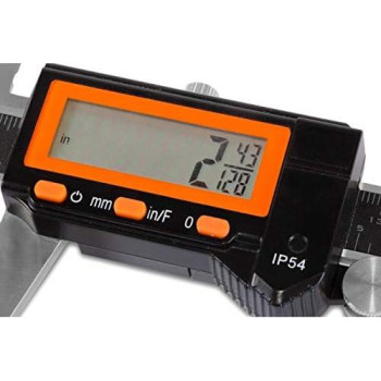 WEN 10764 Electronic 6.1 Stainless Steel Water-Resistant Digital Caliper with LCD Readout & Storage Case, IP54 Rated