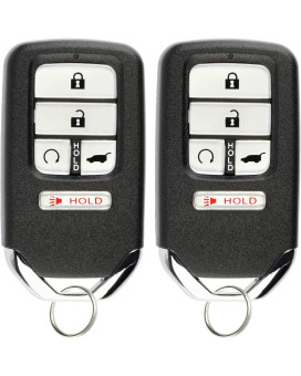 KeylessOption Keyless Entry Remote Start Smart Car Key Fob for Honda Pilot CR-V Civic 2016-19 KR5V2X (Pack of 2)