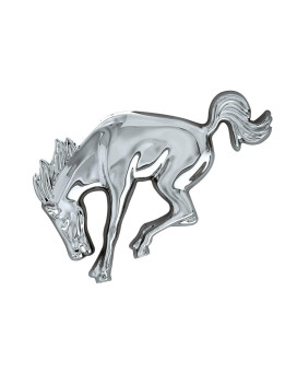 United Pacific 50130 Triple Chrome Plastic Bucking Horse Emblem, Badge Replacement, Double-Sided Tape, Easy Installation - One Unit