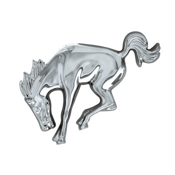 United Pacific 50130 Triple Chrome Plastic Bucking Horse Emblem, Badge Replacement, Double-Sided Tape, Easy Installation - One Unit