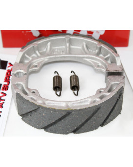 QUALITY GROOVED Front Brake Shoes +Springs for the Honda ATC 200E 200ES BIG RED three-wheel ATVs