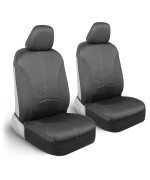 Motor Trend SpillGuard Waterproof Seat Covers for Front Seats, Gray Stitching - Durable Neoprene Car Seat Protectors, Easy to Install, Interior Covers for Auto Truck Van SUV