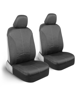 Motor Trend SpillGuard Waterproof Seat Covers for Front Seats, Gray Stitching - Durable Neoprene Car Seat Protectors, Easy to Install, Interior Covers for Auto Truck Van SUV