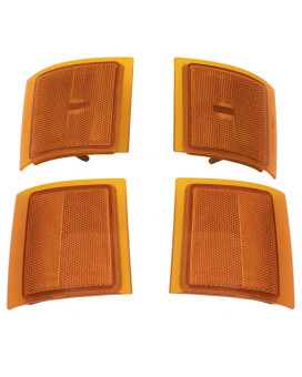 Brock Replacement Lower & Upper Signal 4 Piece Side Marker Lamp Driver and Passenger Set Compatible with 1994-2002 C/K Pickup Truck