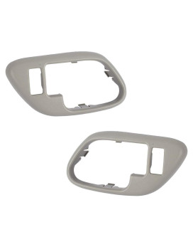 Brock Replacement Pair Set Inside Gray Door Handle Trim Bezels Compatible with Escalade Pickup Suburban Yukon Tahoe 15708079 15708080