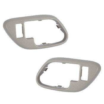 Brock Replacement Pair Set Inside Gray Door Handle Trim Bezels Compatible with Escalade Pickup Suburban Yukon Tahoe 15708079 15708080