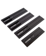 OEMTOOLS 22383 4 Piece Black Aluminum Socket Tray Set, Trays for 1/4, 3/8, and 1/2 Drive Size Sockets, SAE Socket Tray, Socket Organizers for Toolboxes