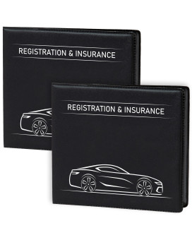 CANOPUS Car Registration and Insurance Holder, Car Document Holder, Vehicle Registration and Insurance Card Holder, Wallet for Auto, Trailer, Motorcycle, Truck, Vehicle Paperwork Organizer (2 Pack)