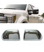 Chrome Side Door Half Top Mirror Cover Trims Fit for 2017-2019 Ford F-250 F-350 Super Duty